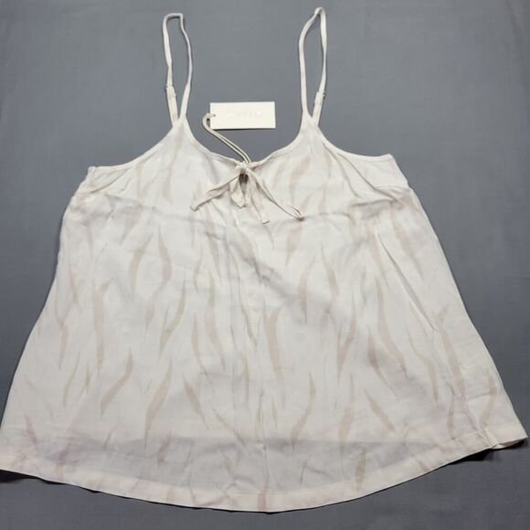 Z Supply Cream Tan Tank Zebra Preppy Crop Lightweight Sheer NEW $49 Women XS Top - Picture 2 of 11